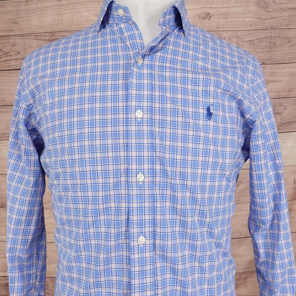 Polo by Ralph Lauren Light Blue and White Plaid Button-Down Shirt